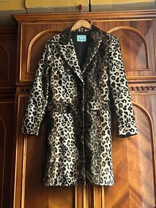 GUESS Marciano Faux Fur Coat Jacket Animal Print Leopard Graphic 80s 90s Size M - Bild 1 von 10