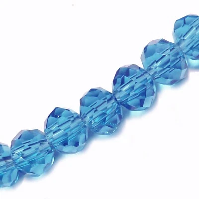 Glasperlen facettiert geschliffen 4x3 mm petrol blau ca. 125 Perlen nenad-design - Bild 1 von 4