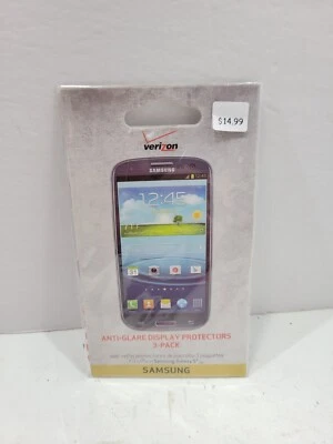 Paquete de 3 protectores de pantalla antideslumbrantes Verizon para Samsung Galaxy S 3 S III Foto 1 de 3