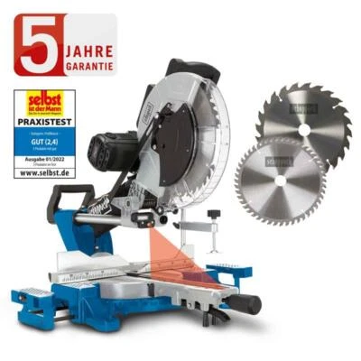 Scheppach Kapp und Gehrungssäge HM140L Zugsäge Kappsäge inklusive 2.Sägeblatt - Bild 1 von 4