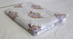 Indian Traditional Handblock Print Fabric By Yard Running Loose Cotton Fabric - Picture 1 of 10