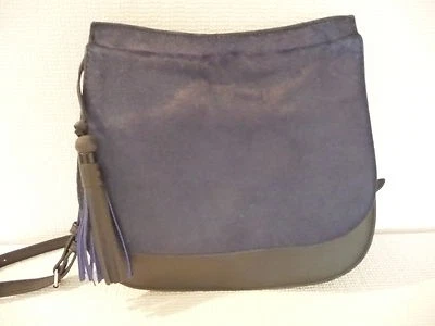 ALFORJA DE CUERO PELO DE BECERRO NUEVA CON ETIQUETAS, E0240, ATLANTICK NEGRO, $288 Foto 1 de 4