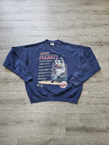 Vintage 1996 Minnesota Twins Kirby Puckett Artex Crewneck Sweater Mens Large Cover