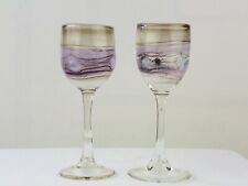 2 Mundgeblasene Sammler- Likör- Sherry Gläser Unikate Studioglas Art Glass Pink