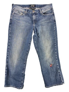 Lucky Brand Jeans Women’s 10/30 Crop Blue Classic Rider Fit Mid Rise Dungarees - Picture 1 of 14