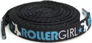 66023 72" Long Black Shoelace Aqua Blue White Boot Roller Girl Derby Skate - Picture 1 of 3
