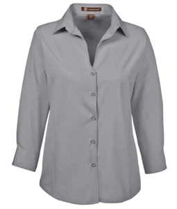 Harriton Ladies' Paradise 3/4-Sleeve Performance Shirt M610W Adjustable Cuffs - Picture 1 of 2