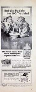 VINTAGE 1940s Print Ad ~ Tavern Non-Rub Floor Wax ~ ...brightens with use! - Picture 1 of 1