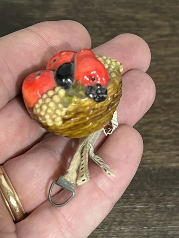 Vintage Celluloid Fruit Platter Tape Measure very rare beautiful color Cover