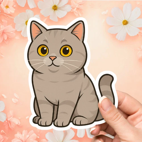 British Shorthair Cute Cat Sticker - Image 1 of 1
