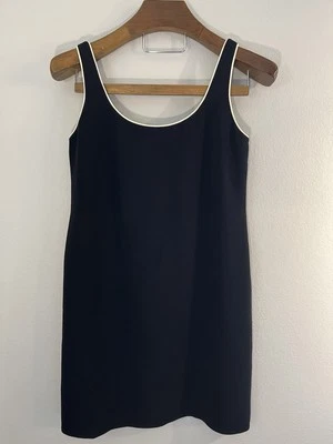 Vestido Emanuel Ungaro “Emanuel” Vintage Negro Blanco Pipa Sin Mangas Talla 6/40 Foto 1 de 4