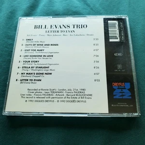 Letter To Evan Bill Evans Trio France CD 1992 Live at Ronnie Scott's Like New - Picture 1 of 1