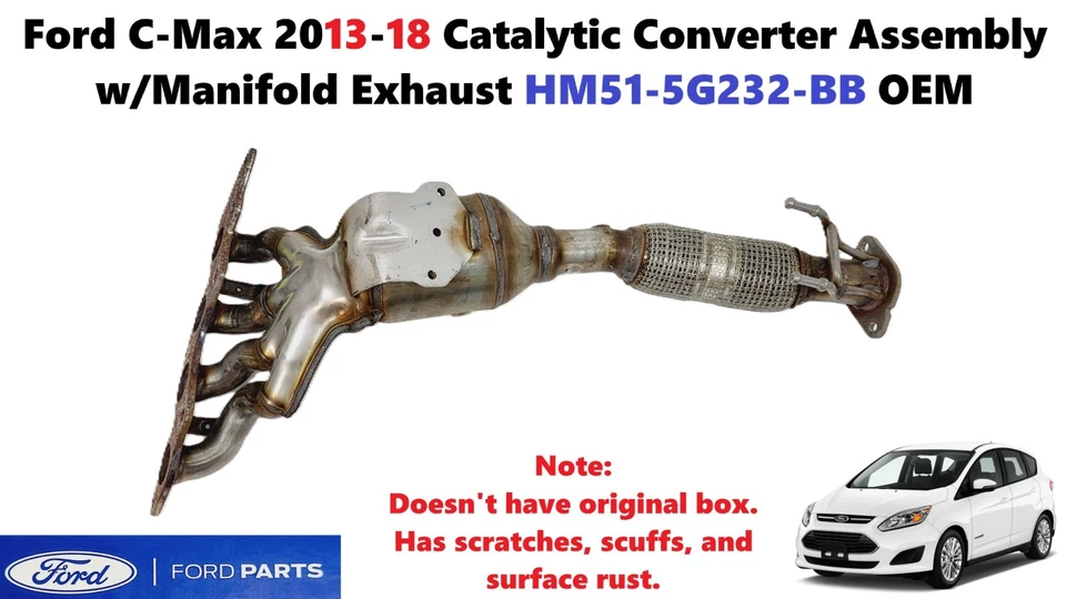 Conjunto convertidor catalítico Ford C-Max 2013-18 con colector de escape HM51-5G232-BB Foto 1 de 4