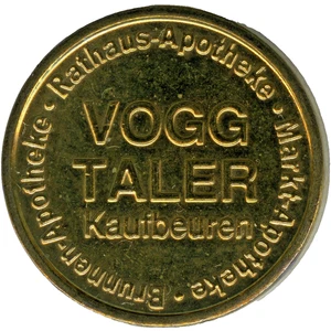 ☆ GERMANY ☆ PHARMACY TOKEN • VOGG TALER • KAUFBEUREN ☆ APOTHEKE NOTMUNZE  ☆C3815 - Picture 1 of 4
