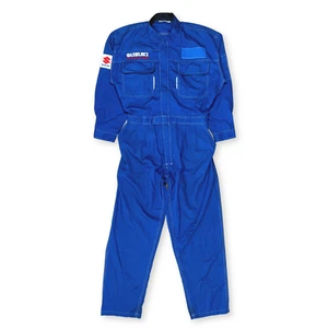 JDM Retro Suzuki Technical Staff All Weather Mechanic Coveralls Tsunagi Blue - Picture 1 of 11