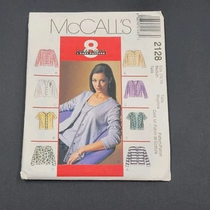 Cárdigan y top McCall's 2128 de colección patrón de costura 1999 sin cortar Misses talla mediana 12-14 - Imagen 1 de 3