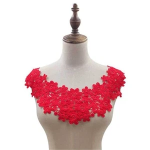 Flower Applique Neckline Fake Collar Embroidered Lace New Sewing Patch Fabric - Picture 1 of 25