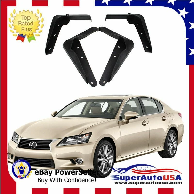 OE STYLE Splash Guards Mud Guards Flaps FOR 2013-2017 Lexus GS250 GS350 GS450H - Image 1 of 4