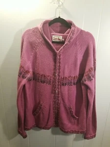 The Alpaca Connection maglione cardigan donna viola con cappuccio e zip grande - Foto 1 di 7