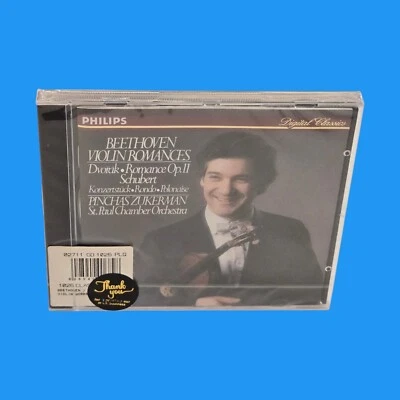 NEW Philips Digital 1986 CD Beethoven Violin Romances Zukerman Dvorak Schubert Foto 1 de 2