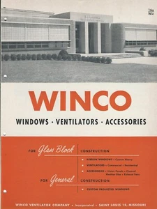 Folleto - Winco - Ventiladores de ventana Bloque de vidrio - c1955 (AF458) - Imagen 1 de 1