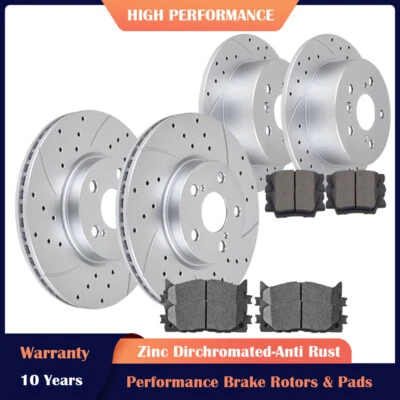 Front Rear Brakes and Rotors Brake Pads Kit for Toyota Camry AVALON ES350 ES300H - Image 1 of 4