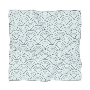 Scalloped Semi-Circle Pattern Poly Scarf - Picture 1 of 8