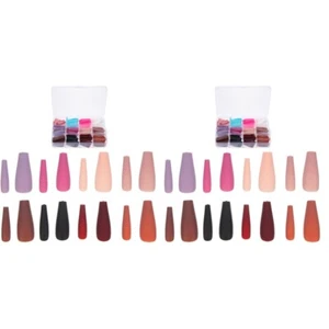 False Nail Portable Decorative Colored Fake Nails Women Girls Manicure Decorate - Picture 1 of 12