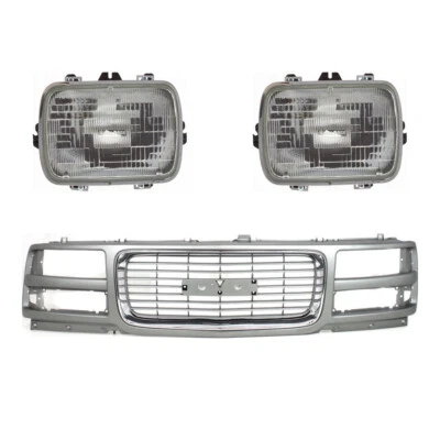 Headlight + Grille Assembly Kit Halogen For 1996-2002 GMC Savana 2500 3500 1500 - Image 1 of 4