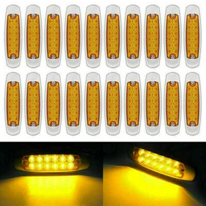 20x Amber Side Marker Light Clearance 12 LED Lamp Chrome for Freightliner Truck - Picture 1 of 8