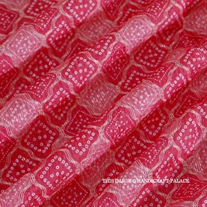 Print Women Dress Fabric By The Yard Silk Crochet Sequence Work Fabric Width 42" - Picture 1 of 4