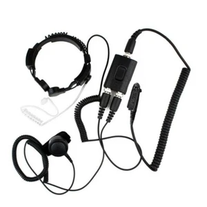 Military Throat Mic Headset For Motorola HT1250 Gp328 Gp340 Gp360 Gp380 Gp640  - Picture 1 of 9