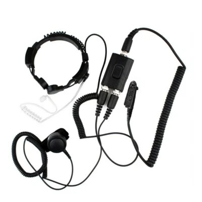 Military Throat Mic Headset For Motorola HT1250 Gp328 Gp340 Gp360 Gp380 Gp640  - Image 1 of 4