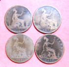 4 X Victoria Penny Coins - 1863, 72, 85, & 90