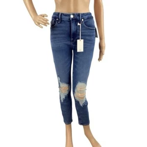 Good American Good Waist Crop Distressed Skinny Jeans 26 - Picture 1 of 8