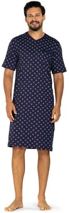 Herren Schlafanzug Schlafshirt COMTE Nachthemd Kurzarm V-Ausschnitt marine Gr.56 - Bild 1 von 3