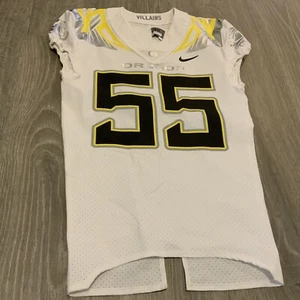 Nike Oregon Ducks Jersey White/Silver Men’s Size 40 Stitched #55 Villians - Picture 1 of 6