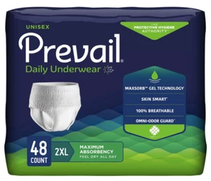 4 PACK Prevail Daily Protective Underwear Unisex Adult Incontinence XXL 12 Count - Picture 1 of 6
