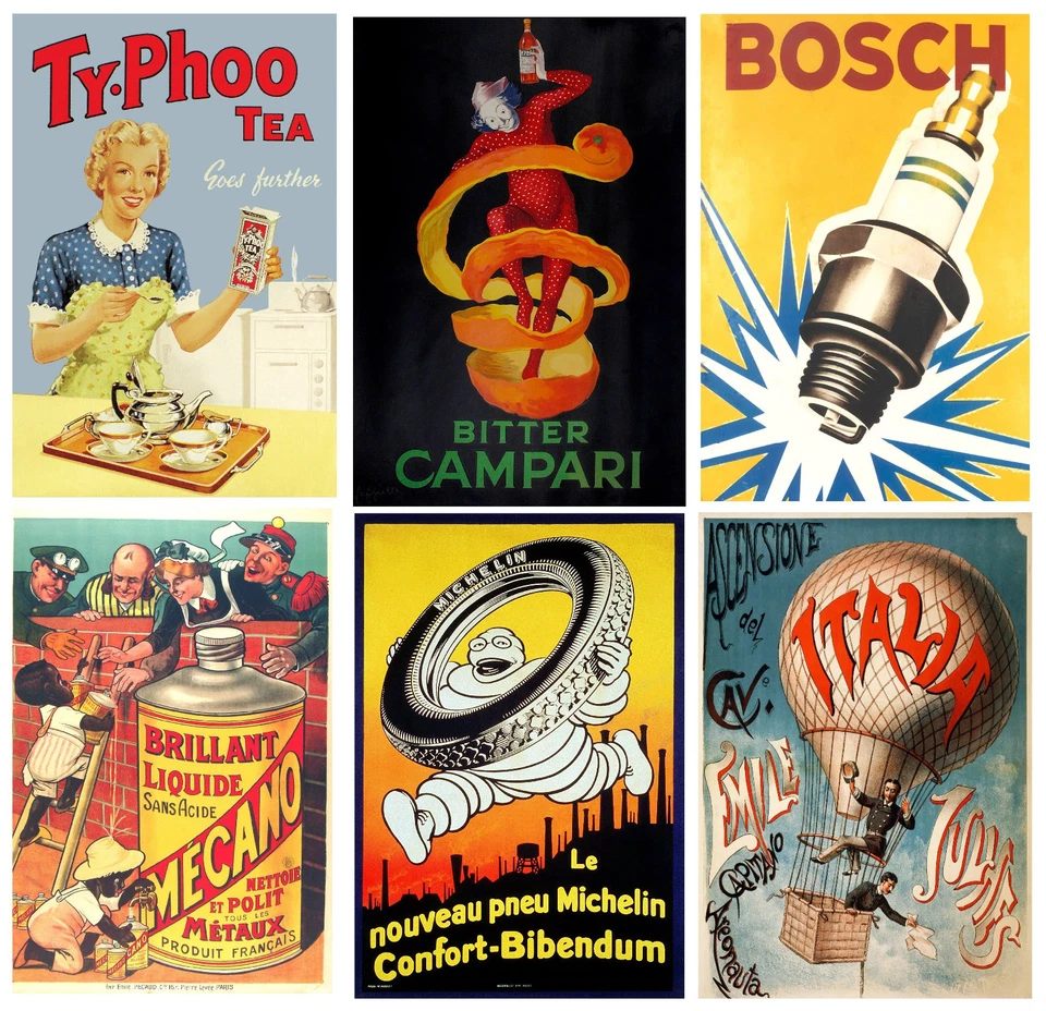 VINTAGE ADVERTISING POSTERS WALL ART PRINTS A2 / A3 / A4 - Image 1 of 1