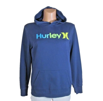 HURLEY Unisex Juvenil Talla XL 18/20 Azul Pullover Sudadera con Capucha Calce Suelto Bolsillo Canguro Foto 1 de 4