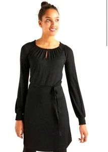 Boden Clementine abito blusa tunica manica lunga in jersey nero 2R - Foto 1 di 7