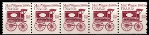 GTSTAMPS US Sc #1903 postfrisch 1981 Coilstreifen von FÜNF POSTWAGEN - Bild 1 von 1