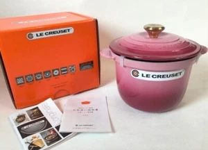 Le Creuset Cocotte every Berry 18cm limited color Copper knob w/outer box UNUSED - Picture 1 of 24