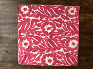 Surya Hot Pink Embroidered Bird Floral 20x20  Pillow Sham - Picture 1 of 6