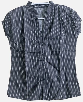 Camisa de Algodón Blusa Adolescente Negra Estampado de Lunares Prendas para el torso L-23" Foto 1 de 2