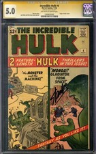 Incredible Hulk #4 CGC 5.0 (OW-W) Signed By Stan lee