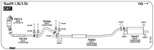 TUBO ANTERIORE MARMITTA PER SUZUKI Swift 1,3i/1,5i Kat 2005 - Imagen 1 de 1