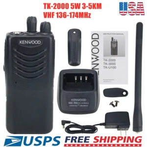 TK-2000 5W 3-5KM VHF Radio Portable Walkie Talkie 136-174MHz 16CH USA NEW - Picture 1 of 9