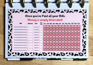 Yearly Bills to Pay 2 Sided Dashboard Insert for use with MINI Happy Planner~ - Picture 1 of 4