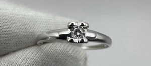 Ukraine 14K 585 Damen Weißgold Ring Naturstein Diamant Größe 1,26 g - 6,25 - Bild 1 von 11